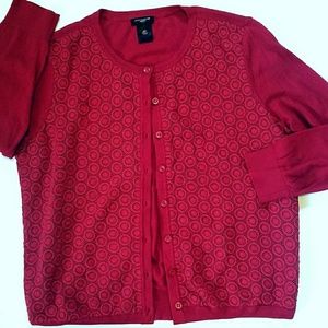 **Ann Taylor** Petite Maroon Cardigan. Very soft